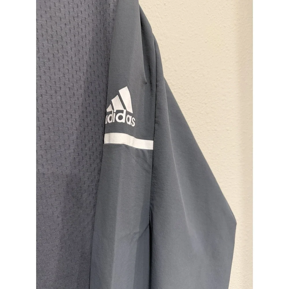 Adidas Team Warm-Up Jacket Mens 2XL Climalite‎ Full Zip Gray Mesh Logo